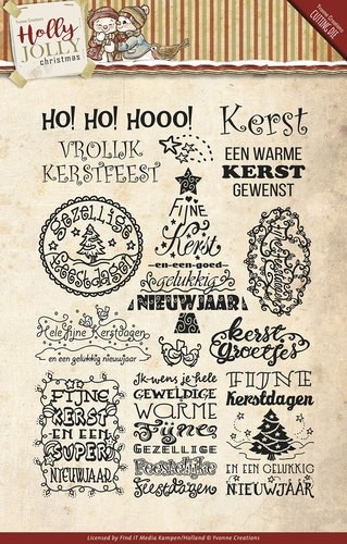 010 - YCCS10026 - Clearstamp - Yvonne Creations - Holly Jolly - Tekst