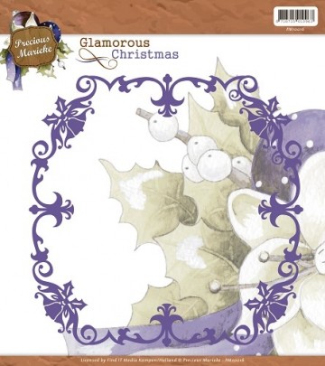 276 - PM10016 - Precious Marieke - Glamorous Christmas - Christmas Frame