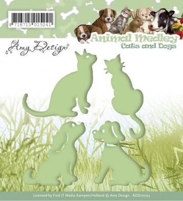329 - ADD10023 - Die - Amy Design - Animal Medley - Cats and Dogs