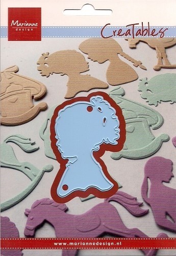 364 - LR0349 - Marianne Design - Creatables - Silhouette girl with ponytail