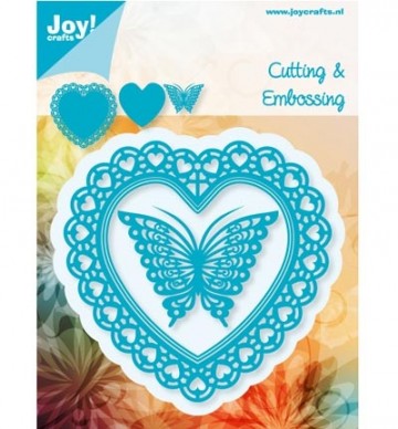 412 - 6002/0381 - Joy! Crafts - Cutting & Embossing Stencil - Open hart + vlinder