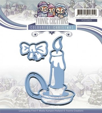 415 - YCD10025 - Die - Yvonne Creations - Colourful Christmas - Candle