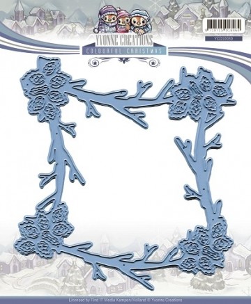 420 - YCD10030 - Die - Yvonne Creations - Colourful Christmas - Christmas Frame