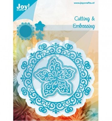 424 - 6002/0460 - Joy! Crafts - Cutting & Embossing Stencil - Cirkel met bloem