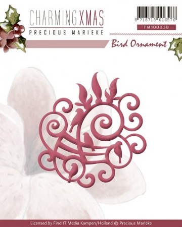 443 - PM10038 - Precious Marieke - Charming Xmas - Bird Ornament