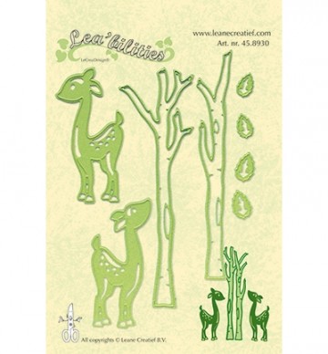 193 - 45.8930 - Lea'bilities - Deer & trees snij en embossing mal