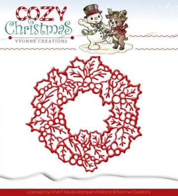 500 - YCD10035 - Die - Yvonne Creations - Cozy Christmas - Wreath
