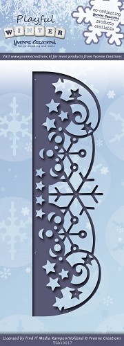 506 - YCD10017 - Die - Yvonne Creations - Playful Winter - Snowflakes border