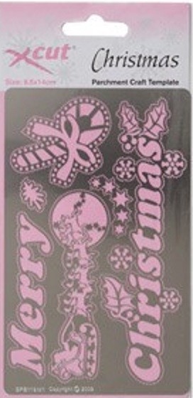 517 - XCU 2691901 - parchment template - christmas - 8.5 x 14cm - sleigh bells