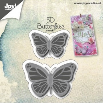 645 - 6002/0553 - Joy! Crafts - 3D Stencil - 2st. Vlinders