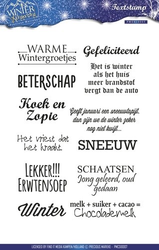 659 - PMCS10007 - Clearstamp -  Precious Marieke - Winter Wonderland - Tekst