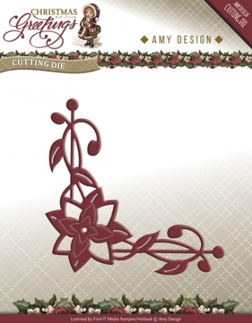 676 - ADD10071 - Die - Amy Design - Christmas Greetings - Poinsettia Corner
