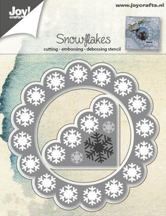 687 - 6002/0547  Joy! Crafts - Cutting & Embossing & Debossing Stencil - Sneeuwvlokken hoek/achtergrond