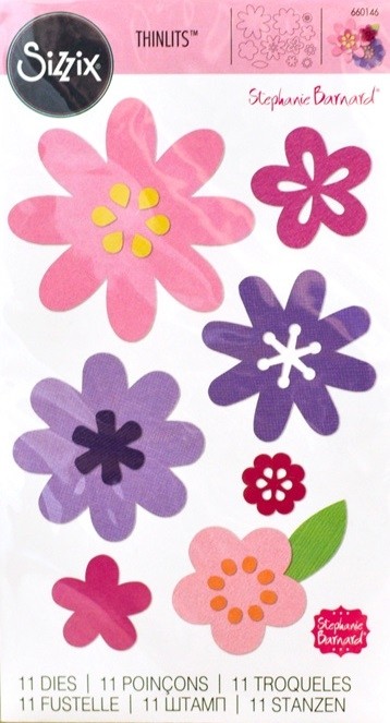 691 - 660146 - Sizzix - Thinlits - Die Set - Flower Layers and Leaf by Stephanie Barnard