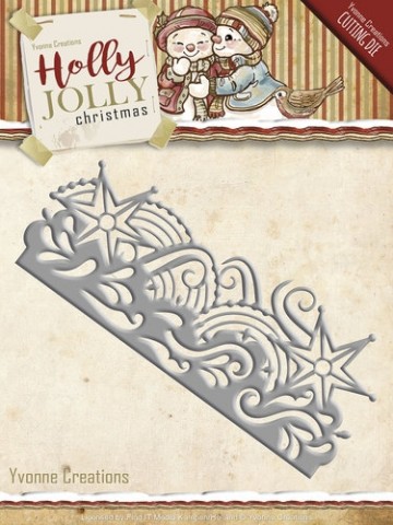 734 - YCD10069 - Die - Yvonne Creations - Holly Jolly - Snowflake Border